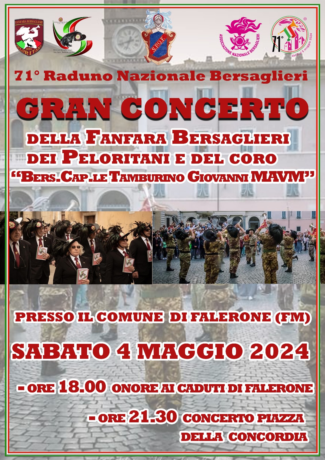 Gran concerto della Fanfara dei Bersaglieri - sabato 4 maggio 2024