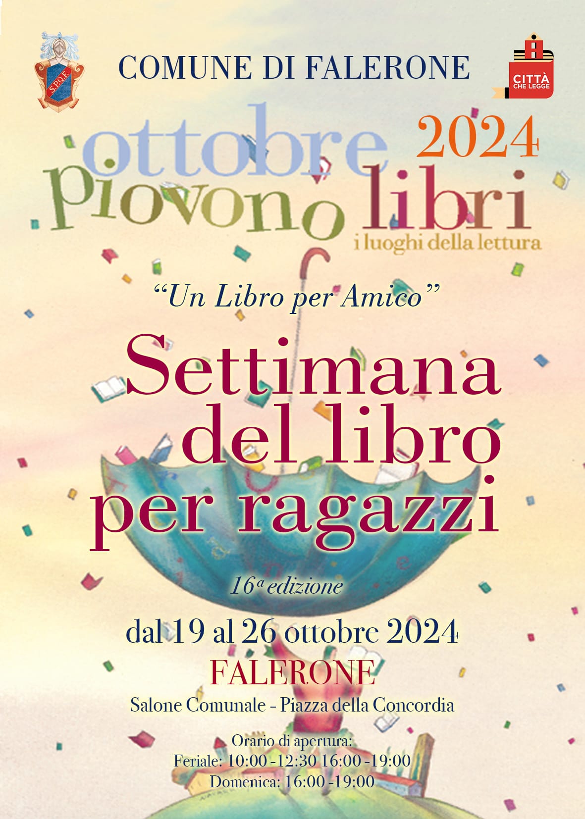 Ottobre 2024 - "Piovono libri" - Settimana del libro per ragazzi