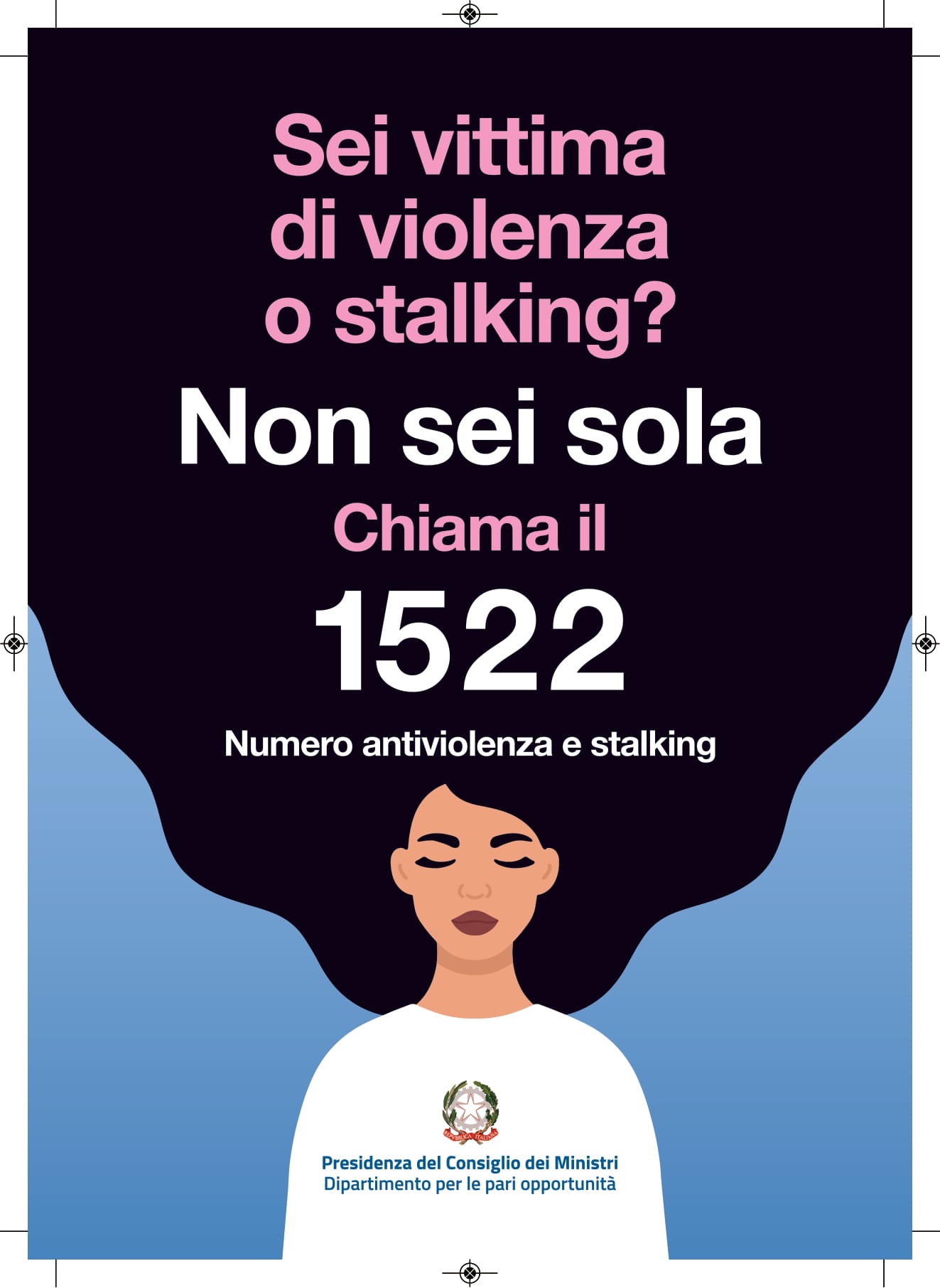 Pubblicato il nuovo modello del cartello recante il numero verde di pubblica utilità 1522 per il sostegno alle vittime di violenza e stalking